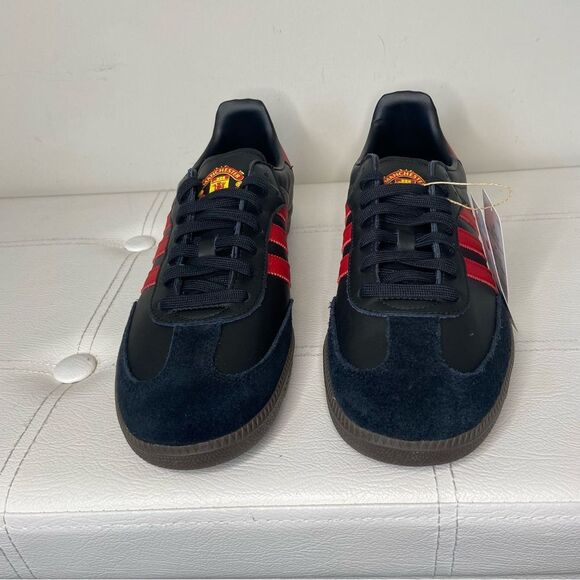 Adidas Samba Manchester United Soccer Athletic Team Shoes Black Red Gum Sz 11.5 main image 9